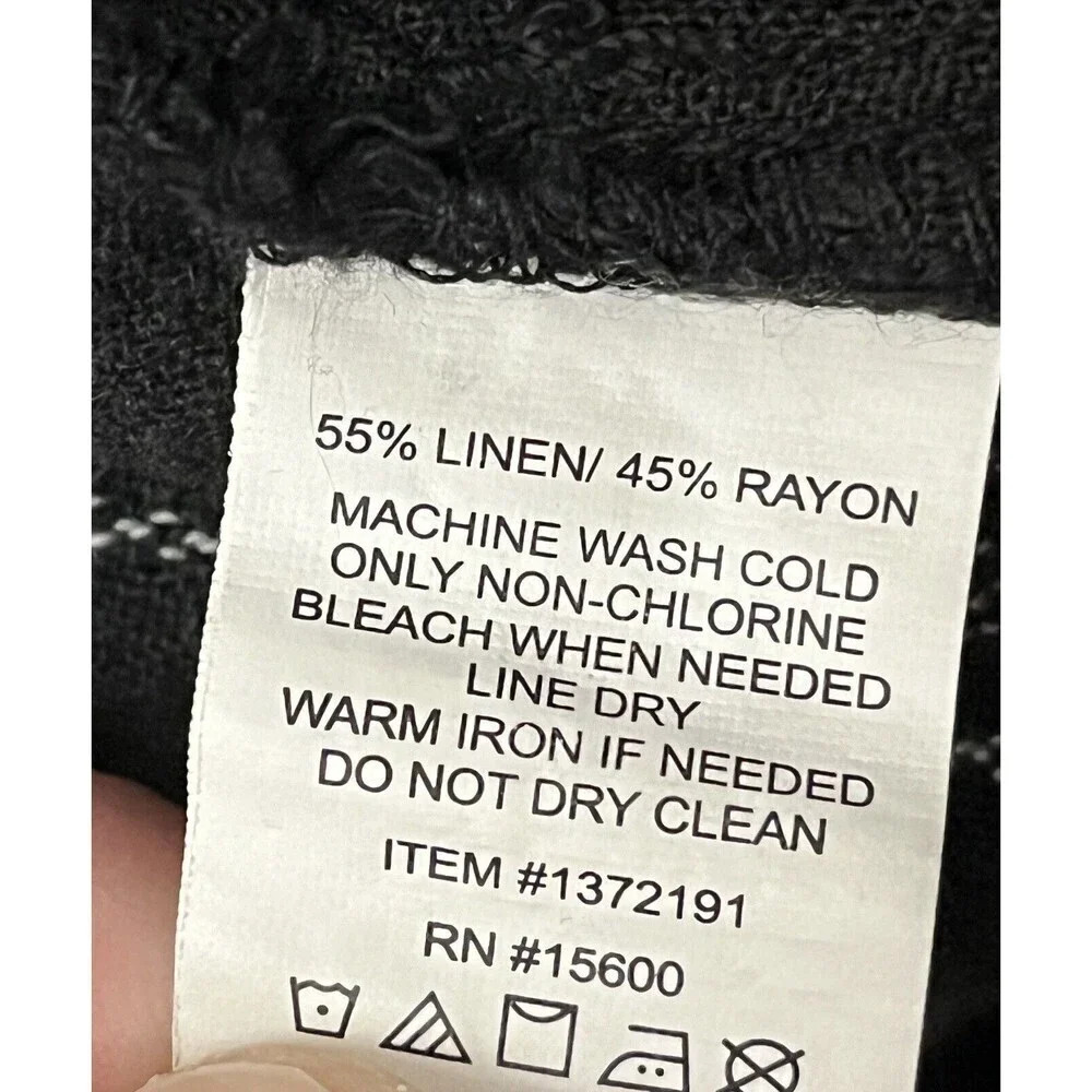 BRIGGS NEW YORK WOMEN'S LINEN BLEND PULL ON SUMMER SHORTS BLK WHITE BEACH BOHO S - Picture 5 of 9